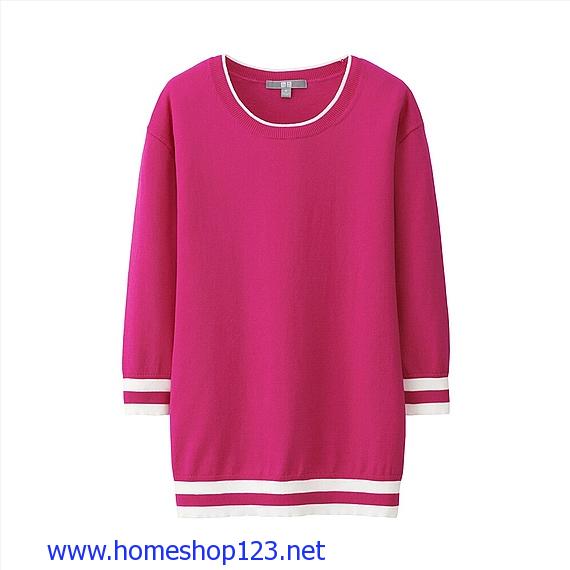 Áo len cotton nữ uniqlo 164480 - 12 pink