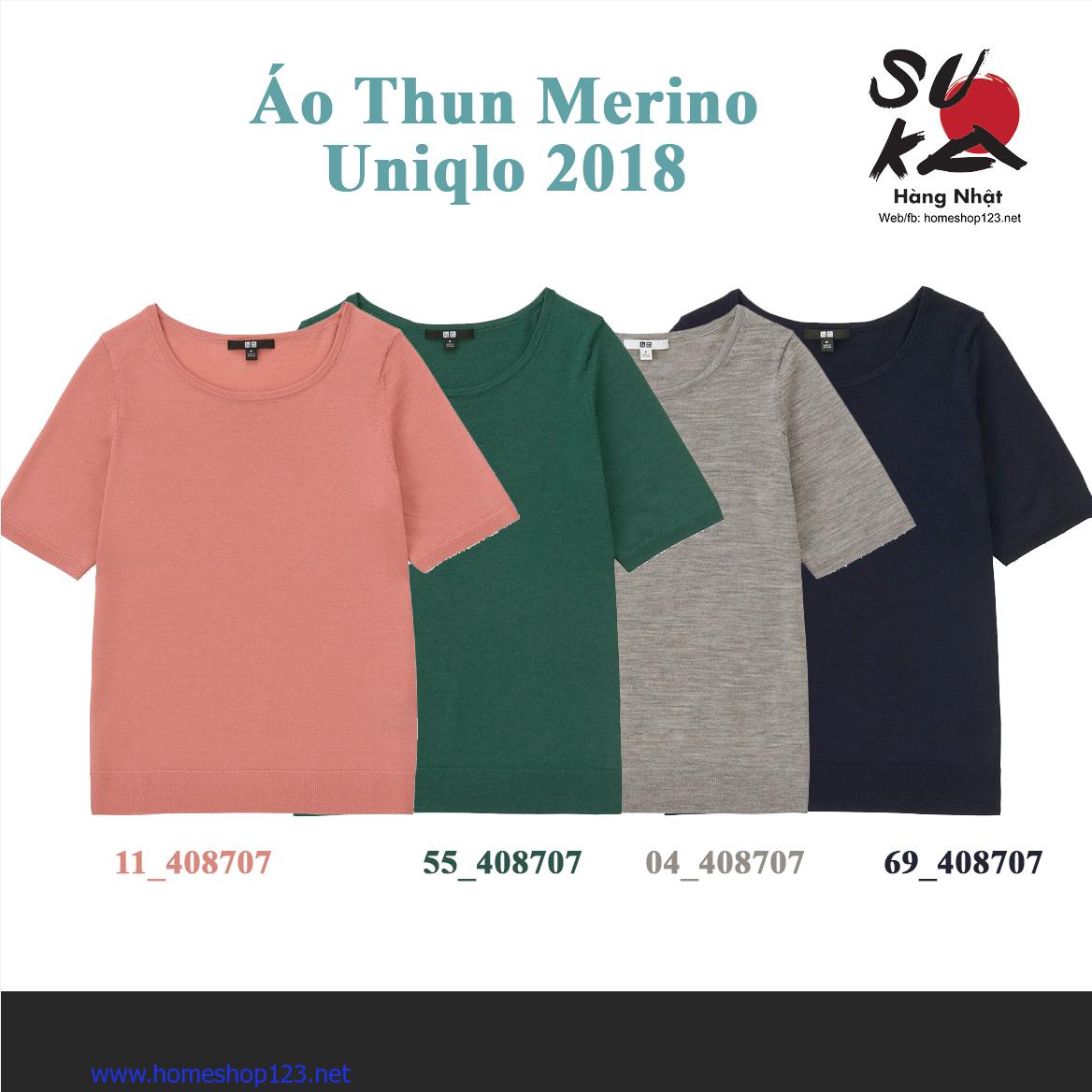 Áo Len Mỏng Ngắn Tay Uniqlo Nhật Bản 2018 