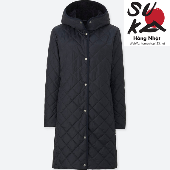 áo khoác lông cừu trần trám dáng dài uniqlo