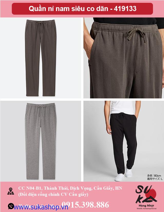 Quần nỉ nam siêu co dãn Uniqlo Nhật Bản - 419133