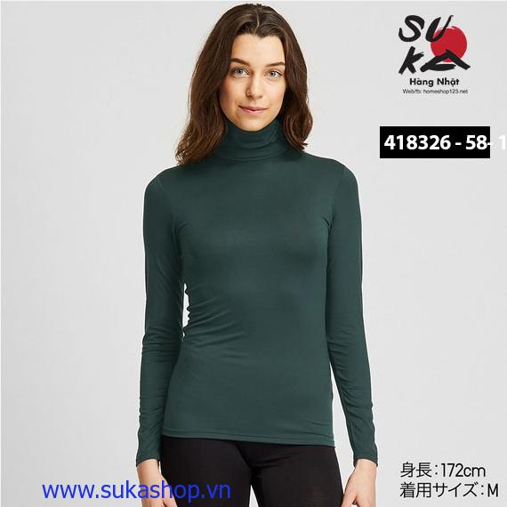 Áo giữ nhiệt Nữ cổ Lọ Uniqlo Nhật Bản - 58 Dark Green