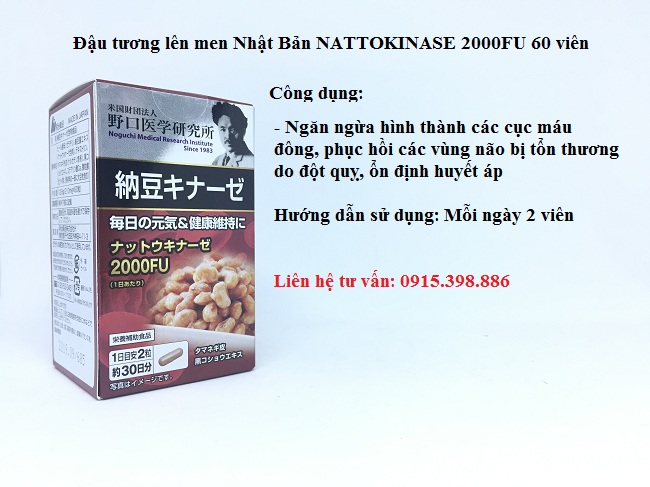 công dụng của đậu tương lên men nhật bản nattokinase 2000fu